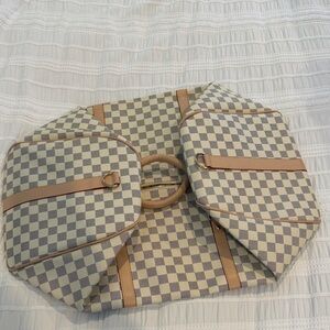 Large Checkered Duffle Bag